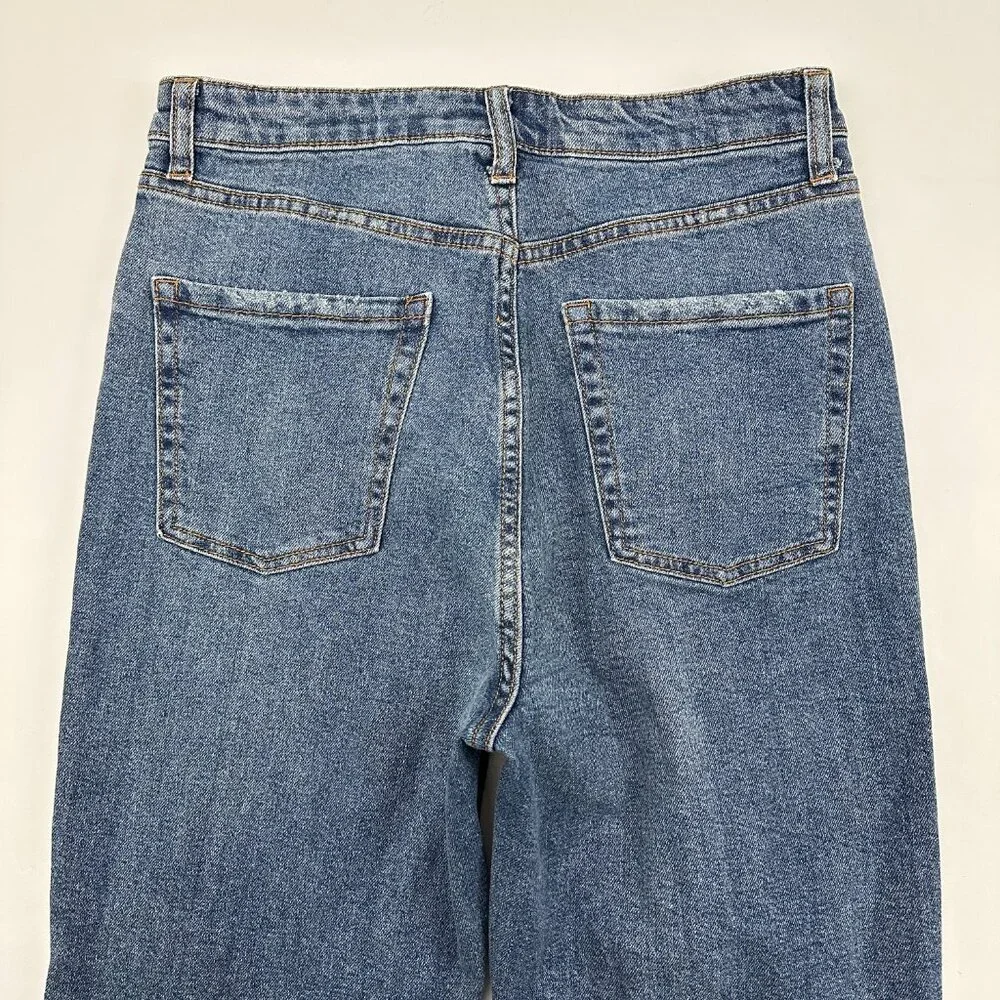 Wild Fable Button Fly High Rise Straight Distressed Women's size 8 Blue Jeans